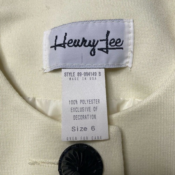 Henry Lee vtg long line structured Button Blazer Jacket Womens Sz 6 Ivory - Picture 5 of 9